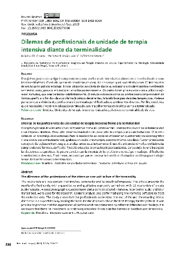 Dilemas de profissionais de unidade de terapia intensiva diante da terminalidade