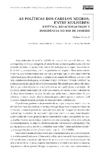 As políticas dos cabelos negros, entre mulheres: estética, relacionalidade e dissidência no Rio de Janeiro