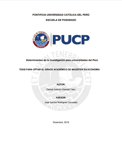 Determinantes de la investigación para universidades del Perú