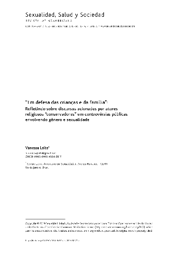 “Em defesa das crianças e da família”: Refletindo sobre discursos acionados por atores religiosos “conservadores” em controvérsias públicas envolvendo gênero e sexualidade