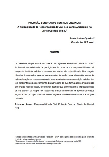 Poluição sonora nos centros urbanos: a aplicabilidade da responsabilidade civil nos danos ambientais na Jurisprudência do STJ