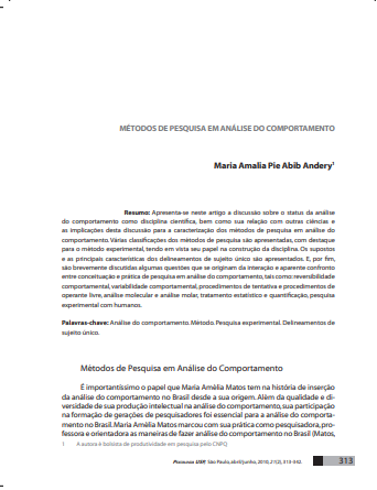 Métodos de pesquisa em análise do comportamento