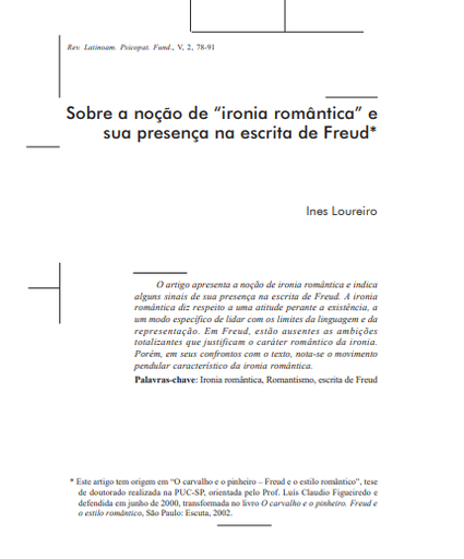 Sobre a noção de “ironia romântica” e sua presença na escrita de Freud