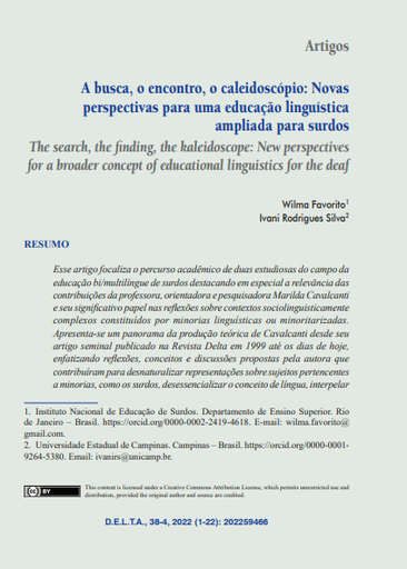 A busca, o encontro, o caleidoscópio: Novas perspectivas para uma educação linguística ampliada para surdos