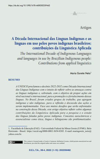 A Década Internacional das Línguas Indígenas e as línguas em uso pelos povos indígenas brasileiros: contribuições da Linguística Aplicada