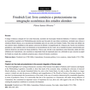 Friedrich List: livre comércio e protecionismo na integração econômica dos estados alemães