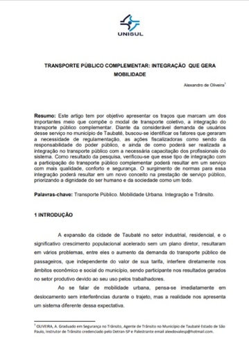 Transporte público complementar: integração que gera mobilidade