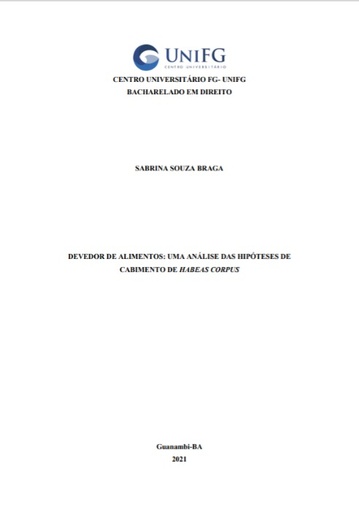 Devedor de alimentos: uma análise das hipóteses de cabimento de habeas corpus