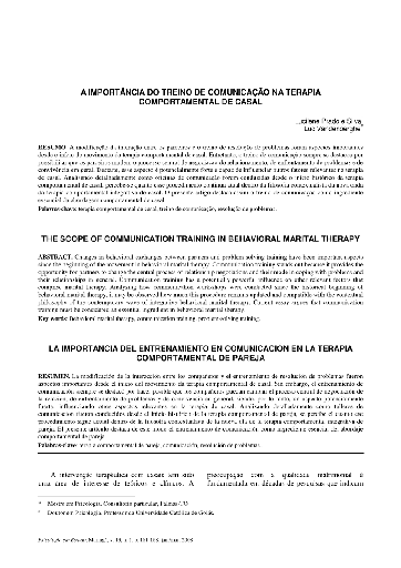 A importância do treino de comunicação na terapia comportamental de casal