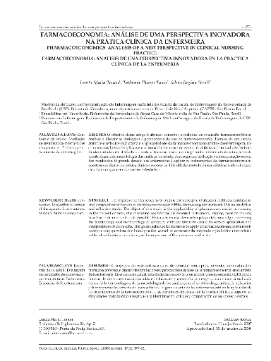 Farmacoeconomia: análise de uma perspectiva inovadora na prática clínica da enfermeira