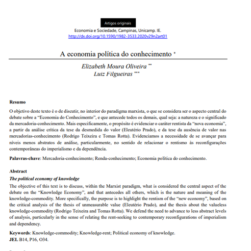 A economia política do conhecimento