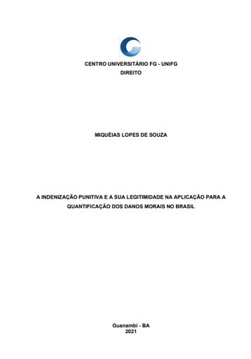 A indenização punitiva e a sua legitimidade na aplicação para a quantificação dos danos morais no Brasil