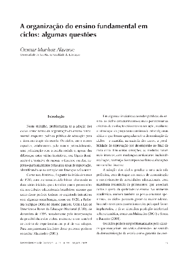 A organização do ensino fundamental em ciclos: algumas questões