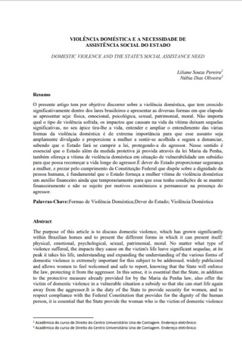 Violência doméstica e a necessidade de assistência social do estado