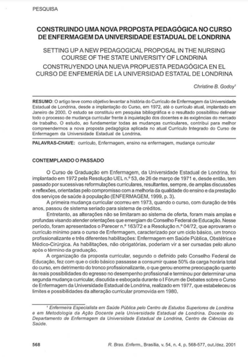 Construindo uma nova proposta pedagógica no curso de enfermagem da Universidade Estadual de Londrina