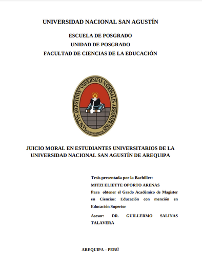 Juicio moral en estudiantes universitarios de la UNSA