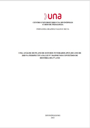Uma análise do Plano de Estudos Tutorados (PET) do ano de 2020 na perspectiva da lei N°10.639/03 nos conteúdos de História do (7°) ano