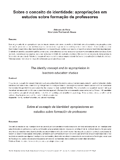 Sobre o conceito de identidade: apropriações em estudos sobre formação de professores