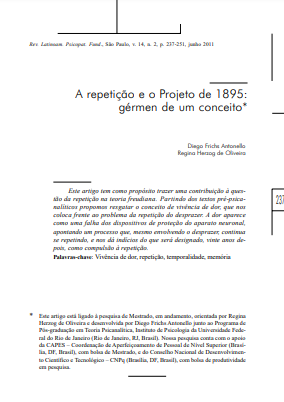 A repetição e o Projeto de 1895: gérmen de um conceito