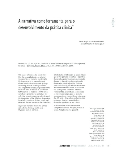 A narrativa como ferramenta para o desenvolvimento da prática clínica