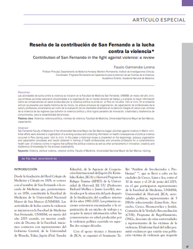 Reseña de la contribución de San Fernando a la lucha contra la violencia