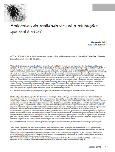 Ambientes de realidade virtual: que Real é este?