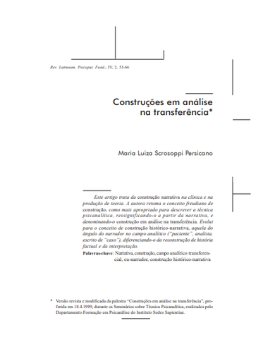 Construções em análise na transferência