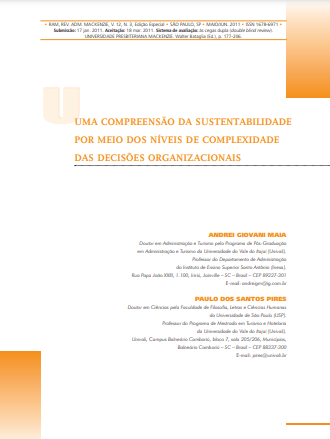 Uma compreensão da sustentabilidade por meio dos níveis de complexidade das decisões organizacionais