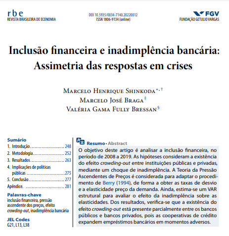 Inclusão financeira e inadimplência bancária: Assimetria das respostas em crises