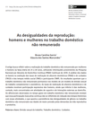 As desigualdades da reprodução: homens e mulheres no trabalho doméstico não remunerado