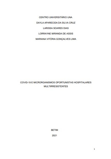 Covid-19 e microrganismos oportunistas hospitalares multirresistentes