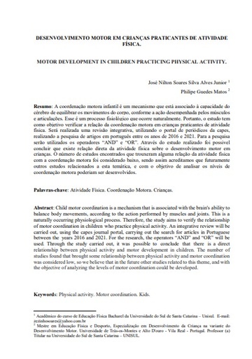 Desenvolvimento motor em crianças praticantes de atividade física