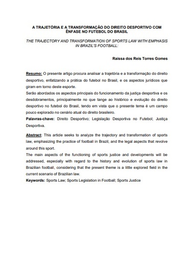 A trajetória e a transformação do direito desportivo com ênfase no futebol do brasil