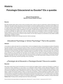 Psicologia Educacional ou Escolar? Eis a questão