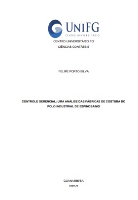 Controle gerencial: uma análise das fábricas de costura do polo industrial de Espinosa/MG