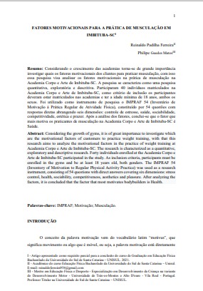 Fatores motivacionais para a prática de musculação em Imbituba-SC