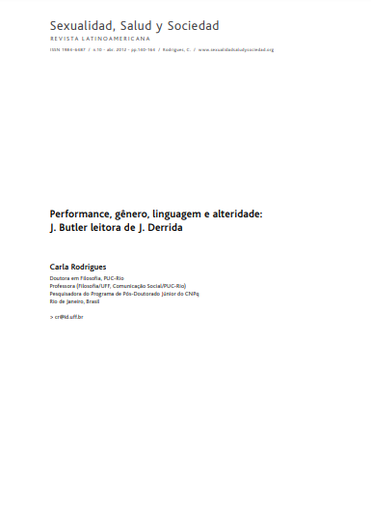 Performance, gênero, linguagem e alteridade: J. Butler leitora de J. Derrida