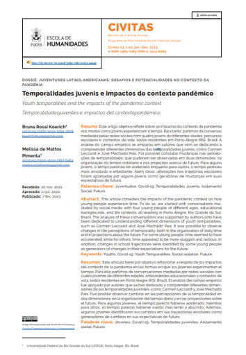 Temporalidades juveniles e impactos del contexto pandémico