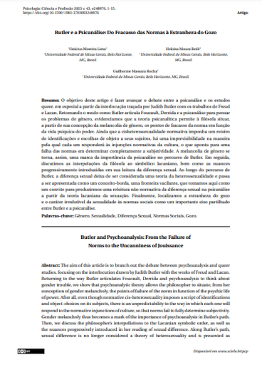 Butler ea Psicanálise: Do Fracasso das Normas à Estranheza do Gozo