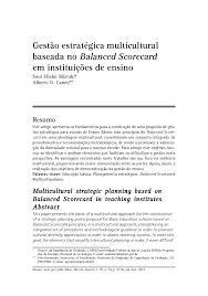 Gestão estratégica multicultural baseada no Balanced Scorecard em instituições de ensino