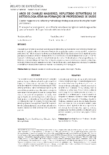 Arco de Charles Maguerez: refletindo estratégias de metodologia ativa na formação de profissionais de saúde