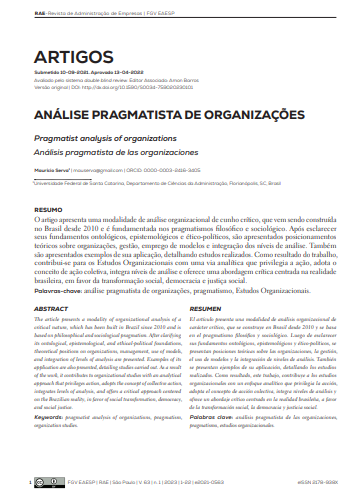 ANÁLISIS PRAGMATISTA DE ORGANIZACIONES