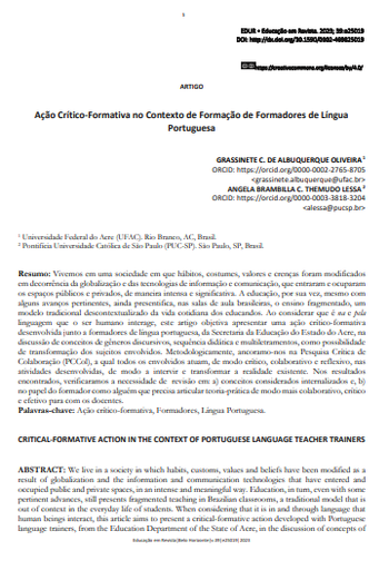 Ação Crítico-Formativa no Contexto de Formação de Formadores de Língua Portuguesa