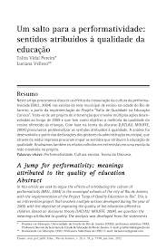 Um salto para a performatividade: sentidos atribuídos à qualidade da educação