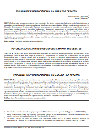 Psicanálise e neurociências: um mapa dos debates