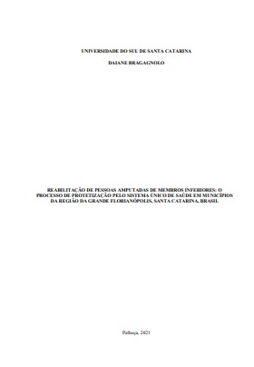 Reabilitação de pessoas amputadas de membros inferiores: o processo de protetização pelo Sistema Único de Saúde em municípios da região da Grande Florianópolis, Santa Catarina, Brasil