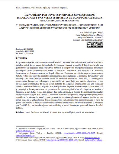 La pandemia por COVID19: probables consecuencias psicológicas y una nueva estrategia de salud pública