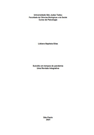 Suicídio em tempos de pandemia: uma revisão integrativa