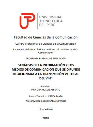 Análisis de la información y los medios de comunicación que se difunde relacionada a la transmisión vertical del VIH