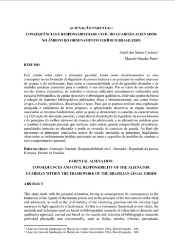 Alienação Parental: Consequências e Responsabilidade Civil do Guardão Alienador no Âmbito do Ordenamento Jurídico Brasileiro